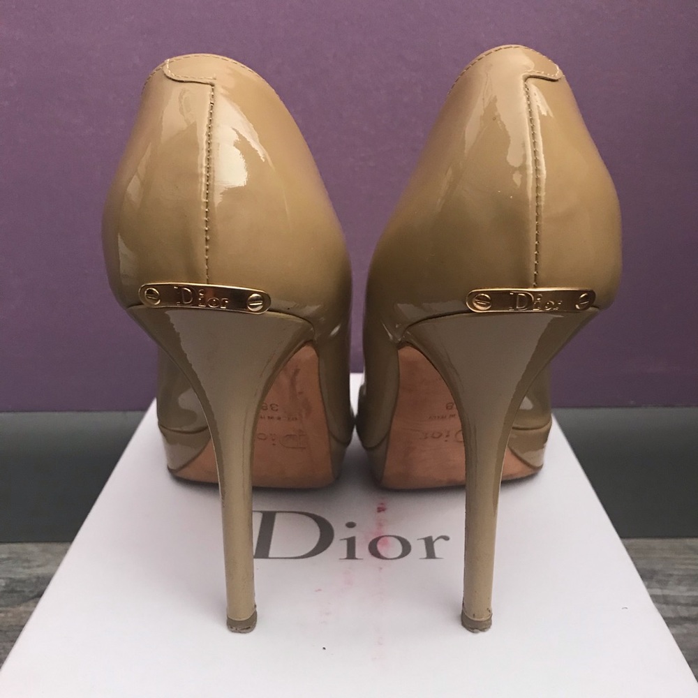 Christian Dior Classic Platform Peep-Toe Pumps